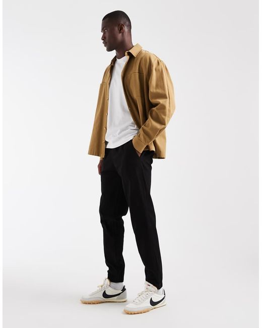 Jack & Jones Black Slim Fit Cuffed joggers for men