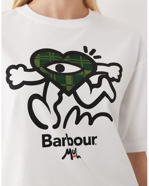 Barbour White X Mul Ouseburn Short Sleeve Graphic T-shirt