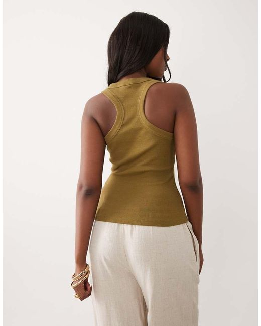 Gina Tricot Green Racer Back Tank Vest Top