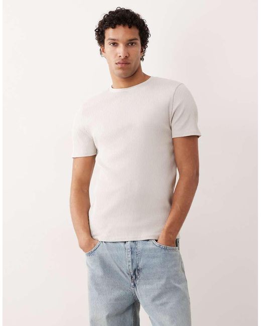 ASOS White Heavyweight Muscle Fit T-Shirt for men