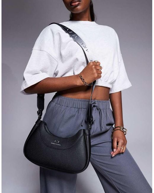 ARMANI EXCHANGE Schoudertas Met Gebogen Logo in het Blue