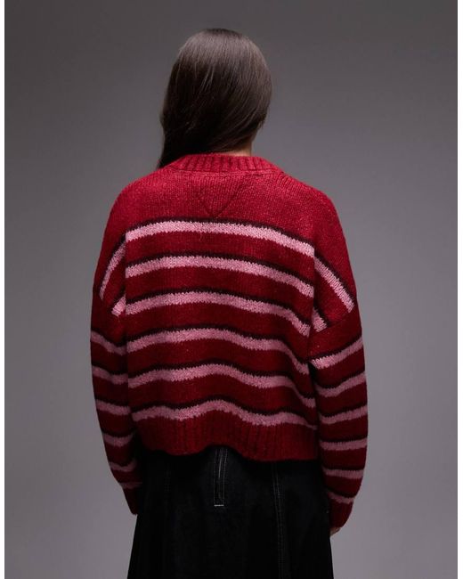 Tommy Hilfiger Red Fluffy Badge Cardigan