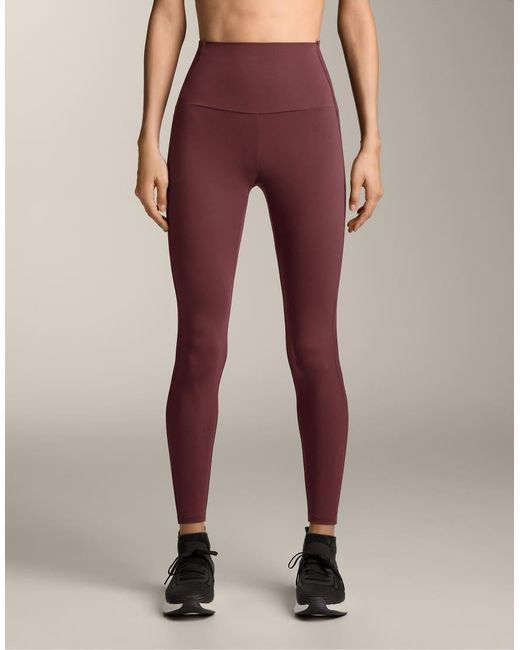 Oysho Red Comfortlux High-Rise Ankle-Length Rib Leggings