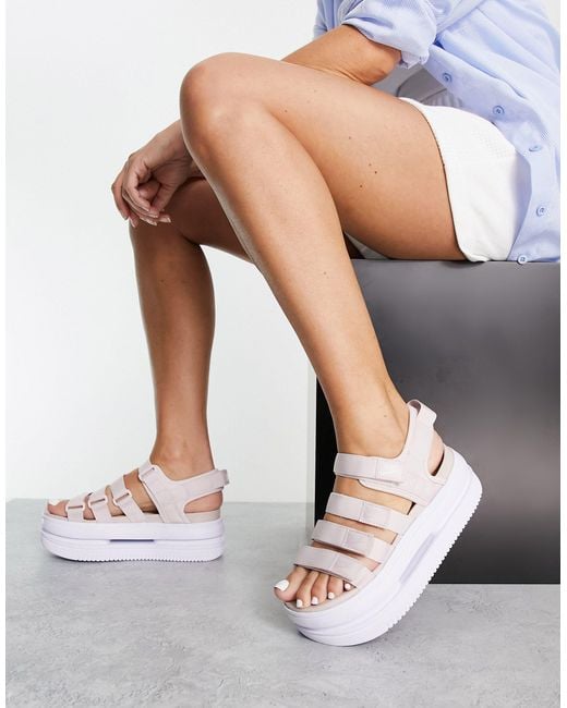 Nike White Icon Classic Platform Sandals