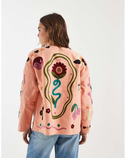 ASOS Embroidered Collarless Jacket