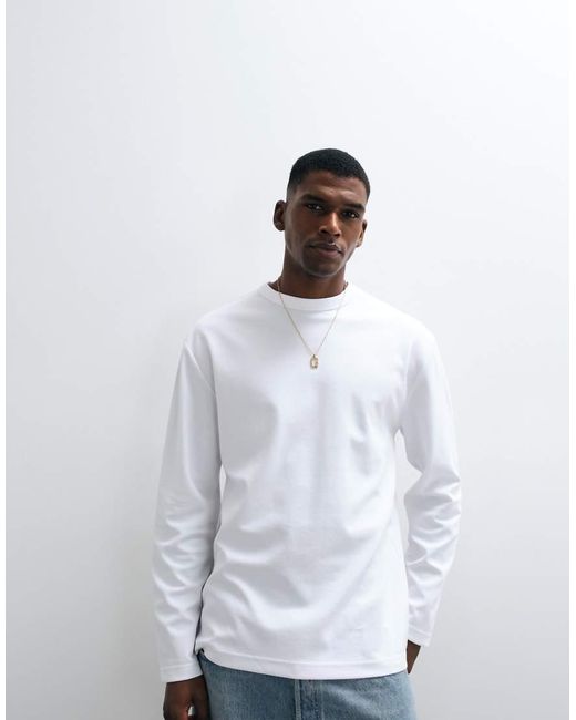ASOS White Breathemaxtm Heavyweight Relaxed Long Sleeve T-shirt for men