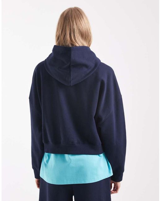 ASOS Blue Boxy Brushback Hoodie