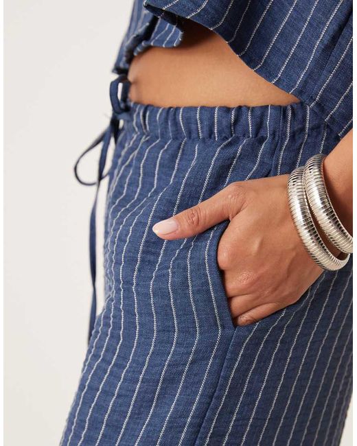 JDY Petite Blue Wide Leg Trousers Co-ord