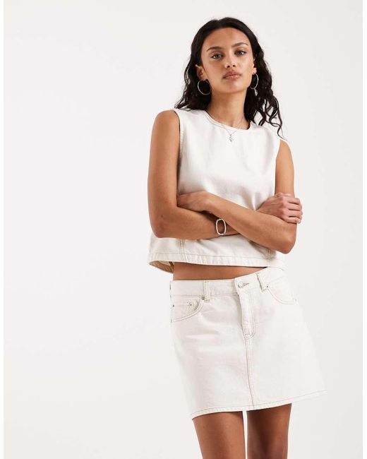 JJXX Natural Co-ord Denim Mini Skirt