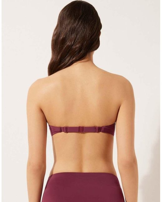 Calzedonia Purple Fuller Bust Padded Bandeau Bikini Top Indonesia