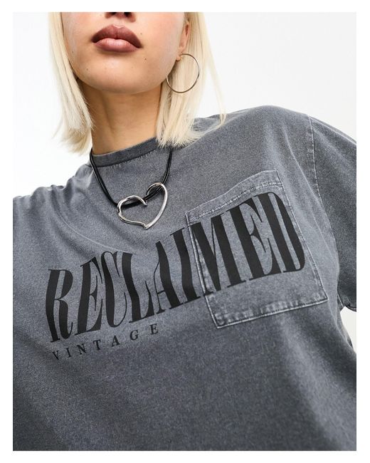 Reclaimed (vintage) Gray Logo Cropped Tee