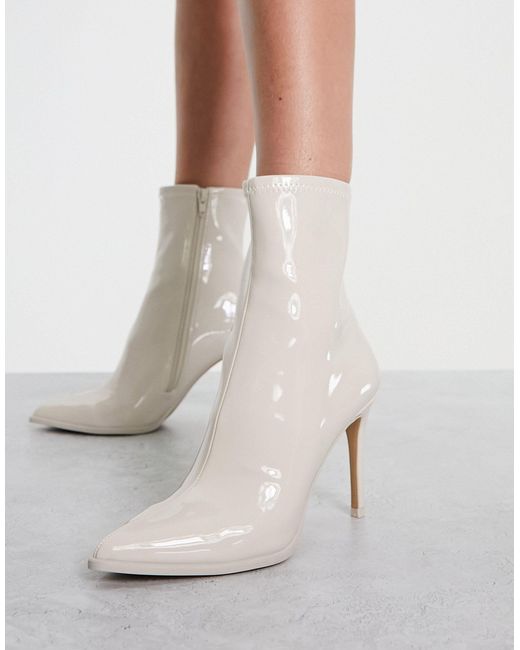 Steve Madden White Pazz Heeled Ankle Boot