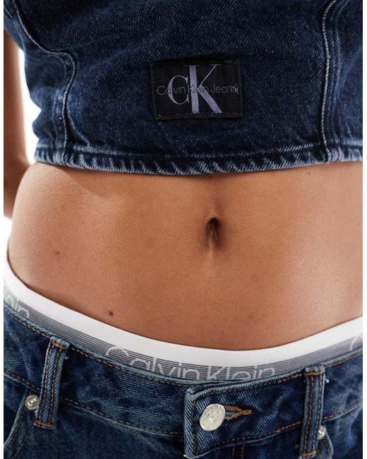 Calvin Klein Blue Denim Tube Top