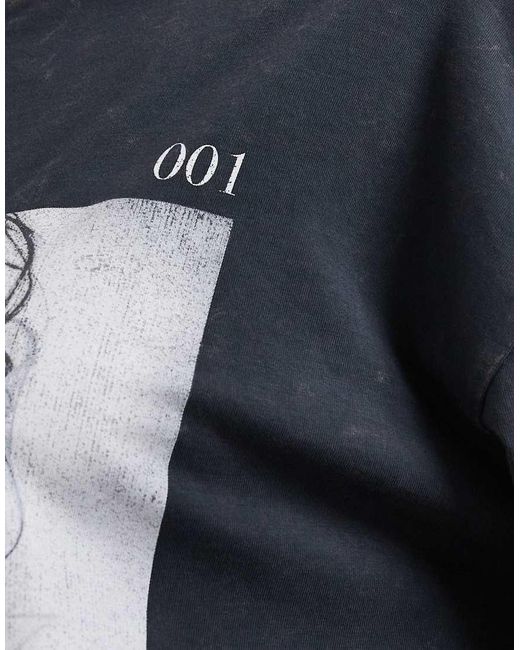 ASOS Blue Long Sleeve T-shirt With Amour Magazine Graphic