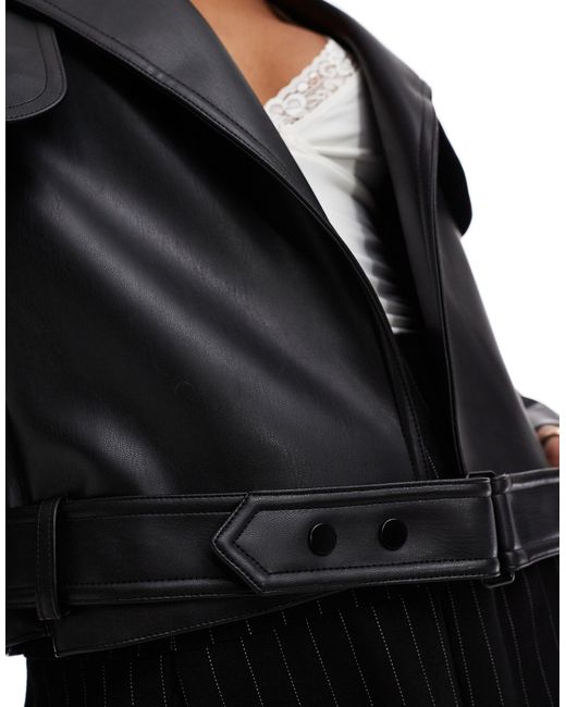 EVER NEW Black Pu Belted Jacket