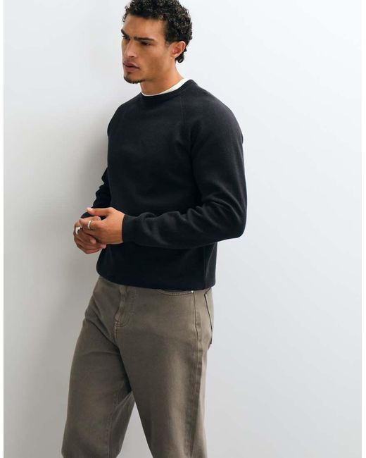 ASOS Blue Relaxed Compact Knitted Jumper for men