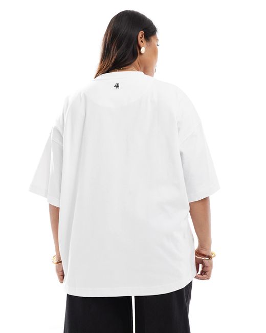 T-shirt oversize à logo brodé 4th & Reckless en coloris White