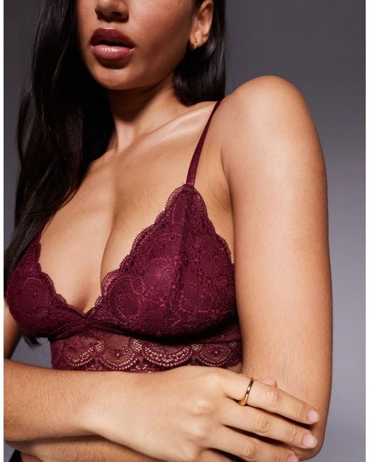 ASOS Black 2 Pack Longline Padded Lace Bralette