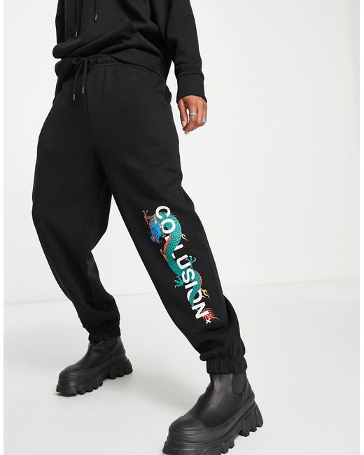 collusion black joggers