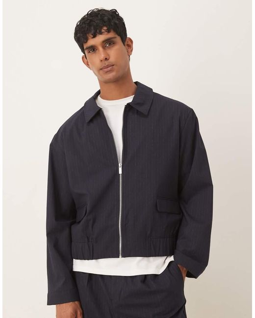 Chaqueta De Vestir Con Diseño Estilo Blusón Y Raya Diplomática De (Parte De Un Conjunto) ASOS de hombre de color Black