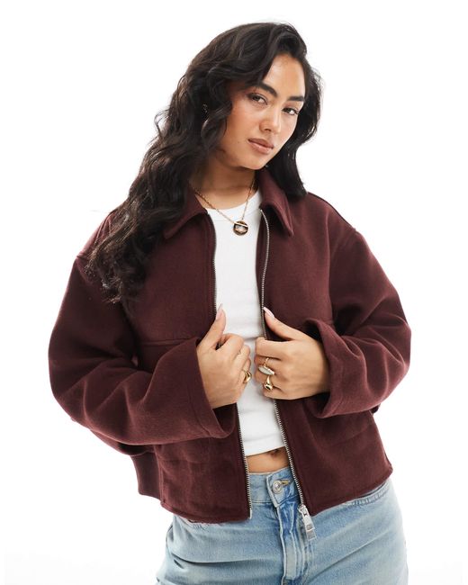 ASOS Purple – elegante, einfarbige bomberjacke