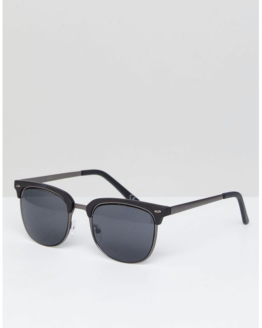 Occhiali da sole rétro piombo e nero opaco di ASOS da Uomo | Lyst