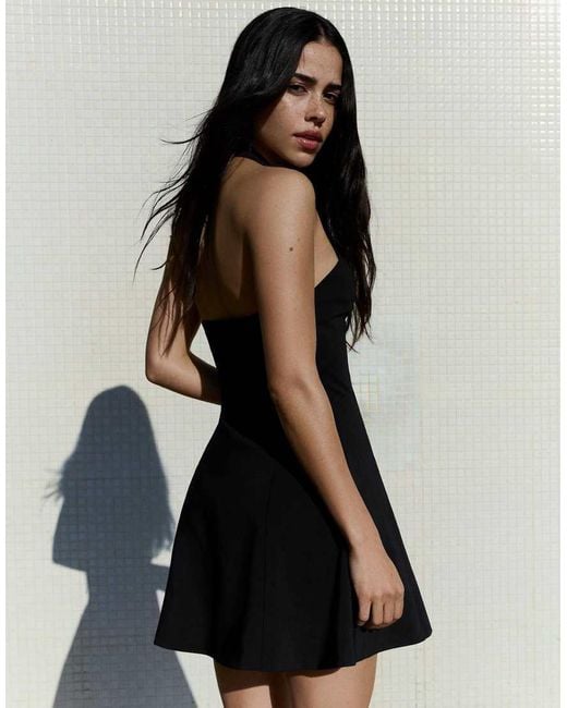 Bershka Black Mini Halter Neck Dress