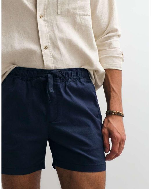ASOS White Slim Short Length Linen Blend Shorts for men