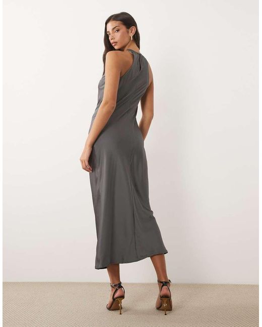 Vila Multicolor Racer Satin Midi Dress
