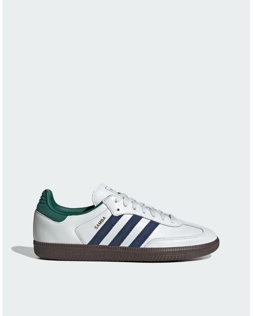 Adidas Originals White Samba Og Leather Low-Top Sneakers for men