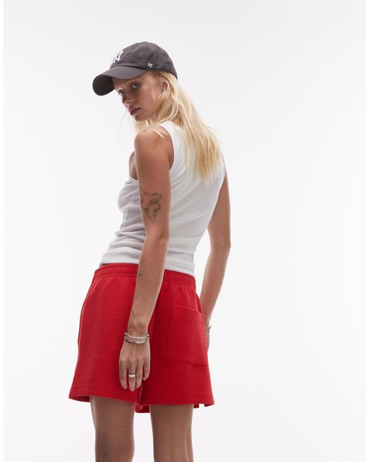 Short en piqué à double face Lacoste en coloris Red
