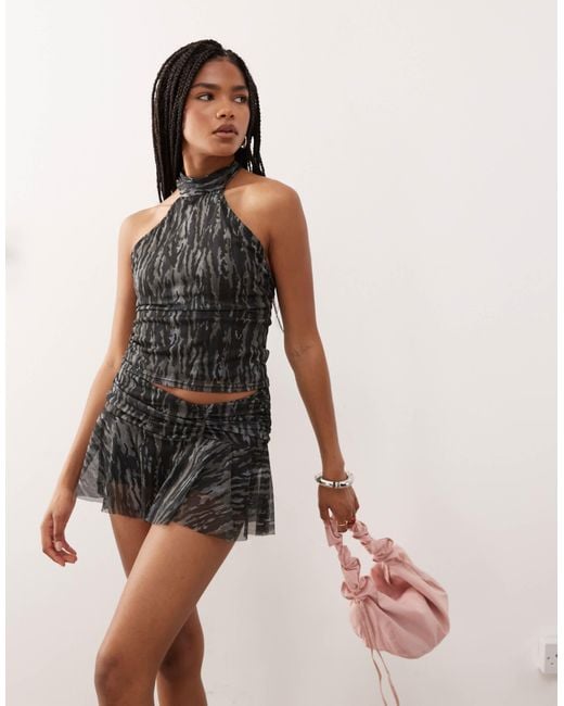 Collusion Black High Halterneck Top
