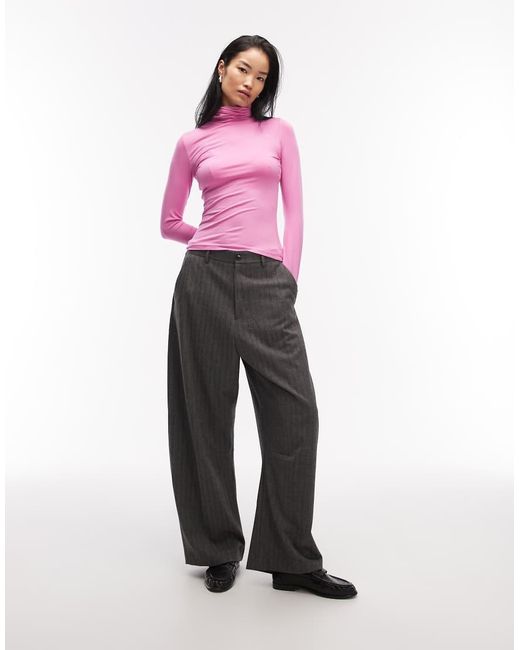 ASOS Pink Peached Feel Roll Neck Second Skin Top