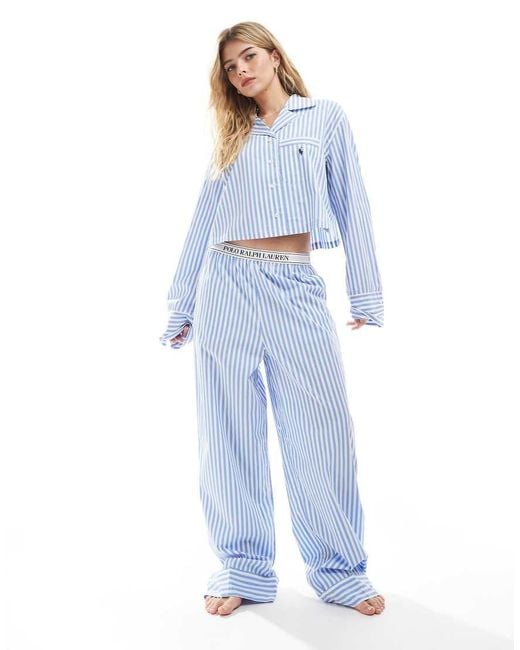 Polo Ralph Lauren Gestreepte Pyjamabroek in het Blue