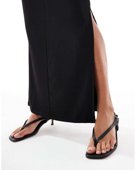 Falda Larga Negra Ceñida Con Fruncido En La Parte Delantera De (Parte De Un Conjunto) Vero Moda de color White