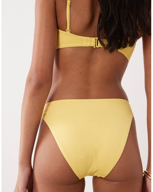 GOOD AMERICAN Yellow Matte Good Waist Cheeky Bikini Bottom Co-Ord