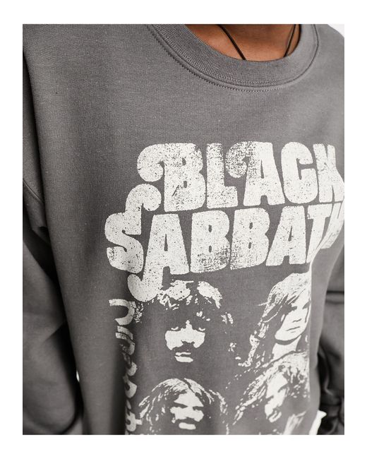 Felpa unisex con stampa prodotta su licenza dei black sabbath, colore antracite di Reclaimed (vintage) in Gray