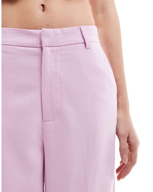 Pantalon d'ensemble ajusté et large à taille haute - clair ONLY en coloris Pink