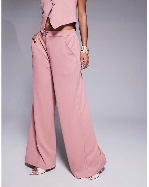 ASOS Broek Met Wijde Pijpen in het Pink