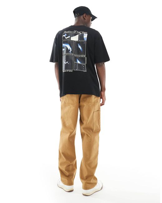 ASOS Blue Oversized T-Shirt With Celestial Graphic for men