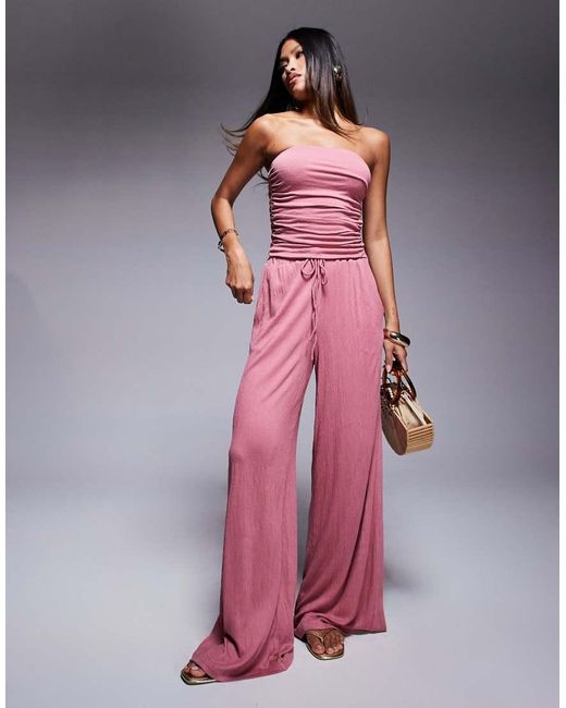 Top A Fascia Polvere Stropicciato di ASOS in Pink