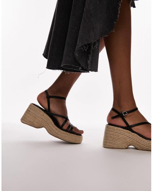 TOPSHOP Brown Jess Espadrille Wedge