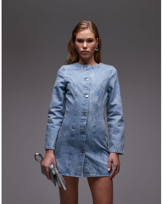 ASOS Blue – tailliertes kleid