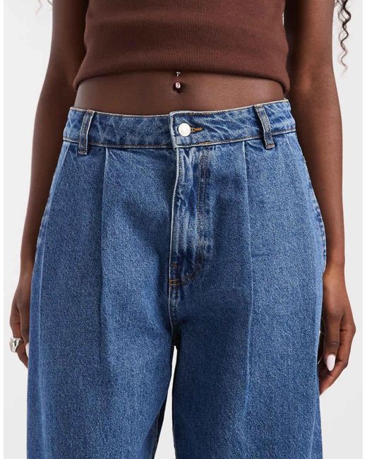 ASOS Blue Pleat Front Horseshoe Jean