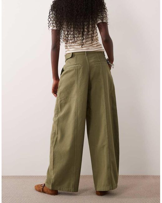 ASOS Natural Canvas Wide Leg Jeans With Belt