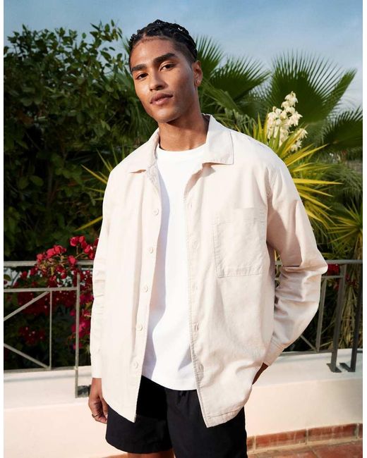 Jack & Jones Natural Linen Blend Overshirt for men