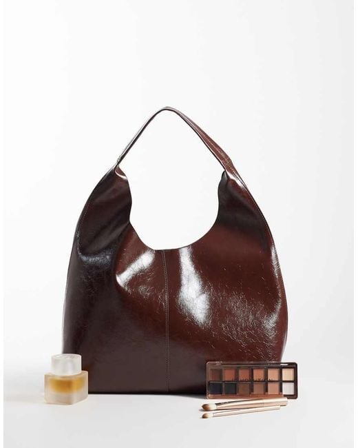 ASOS Brown Scoop Bonded Tote Bag