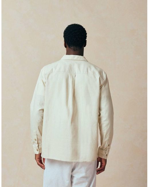 Jack & Jones Natural Linen Mix Overshirt for men