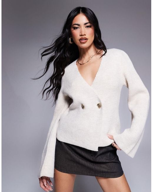 River Island Blue Asymmetric Button Cardigan