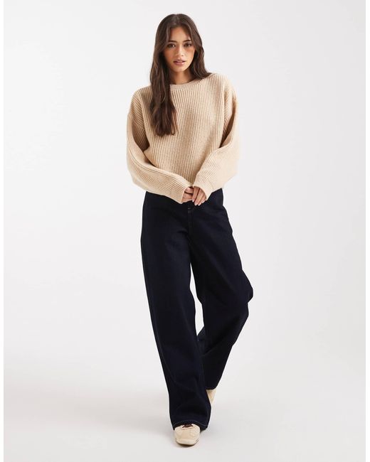 Pull à col ras Miss Selfridge en coloris Natural